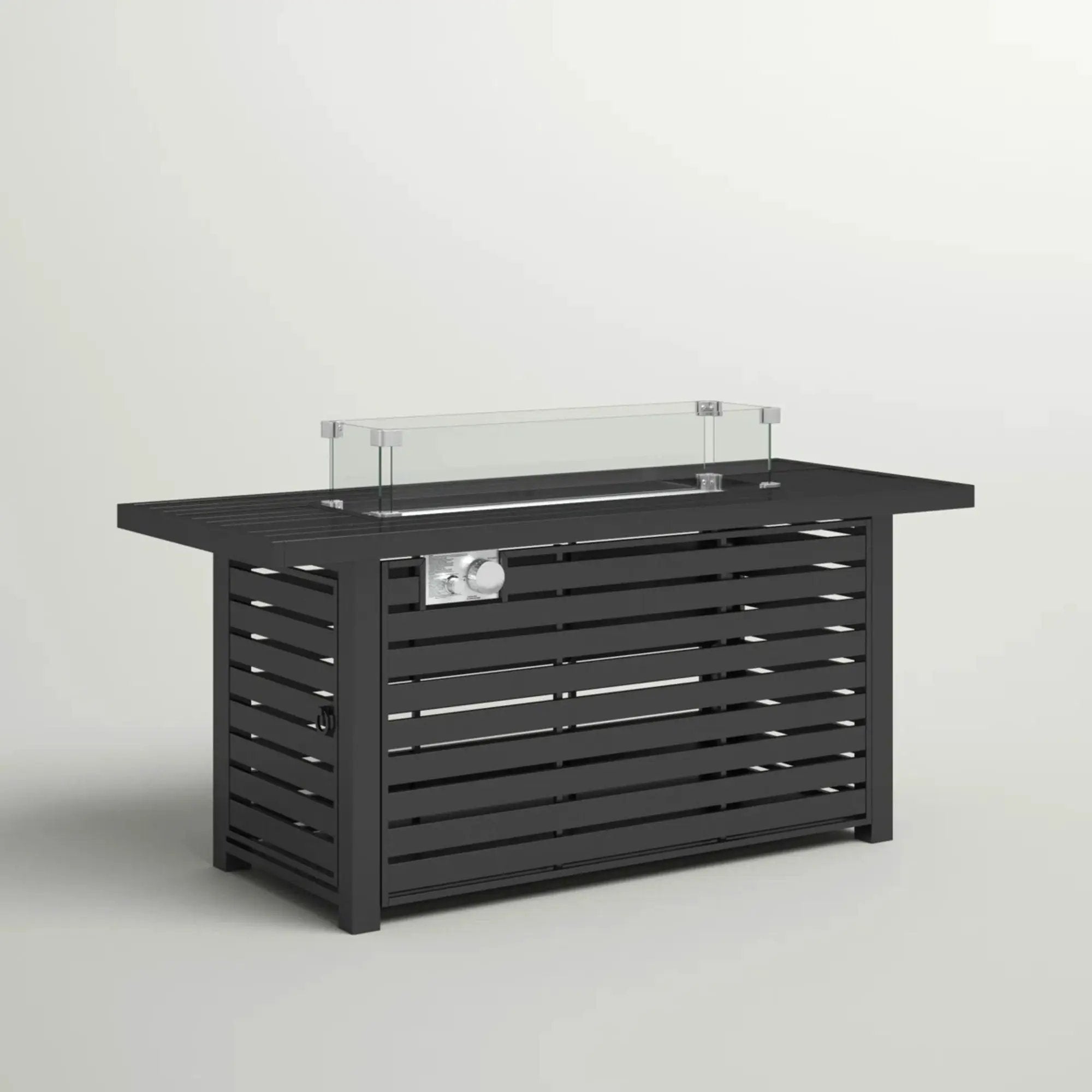 Propane Fire Pit Table With Cover - Black by Unique Piece Furniture