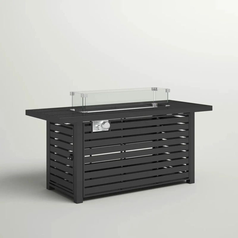 Propane Fire Pit Table With Cover - Black by Unique Piece Furniture