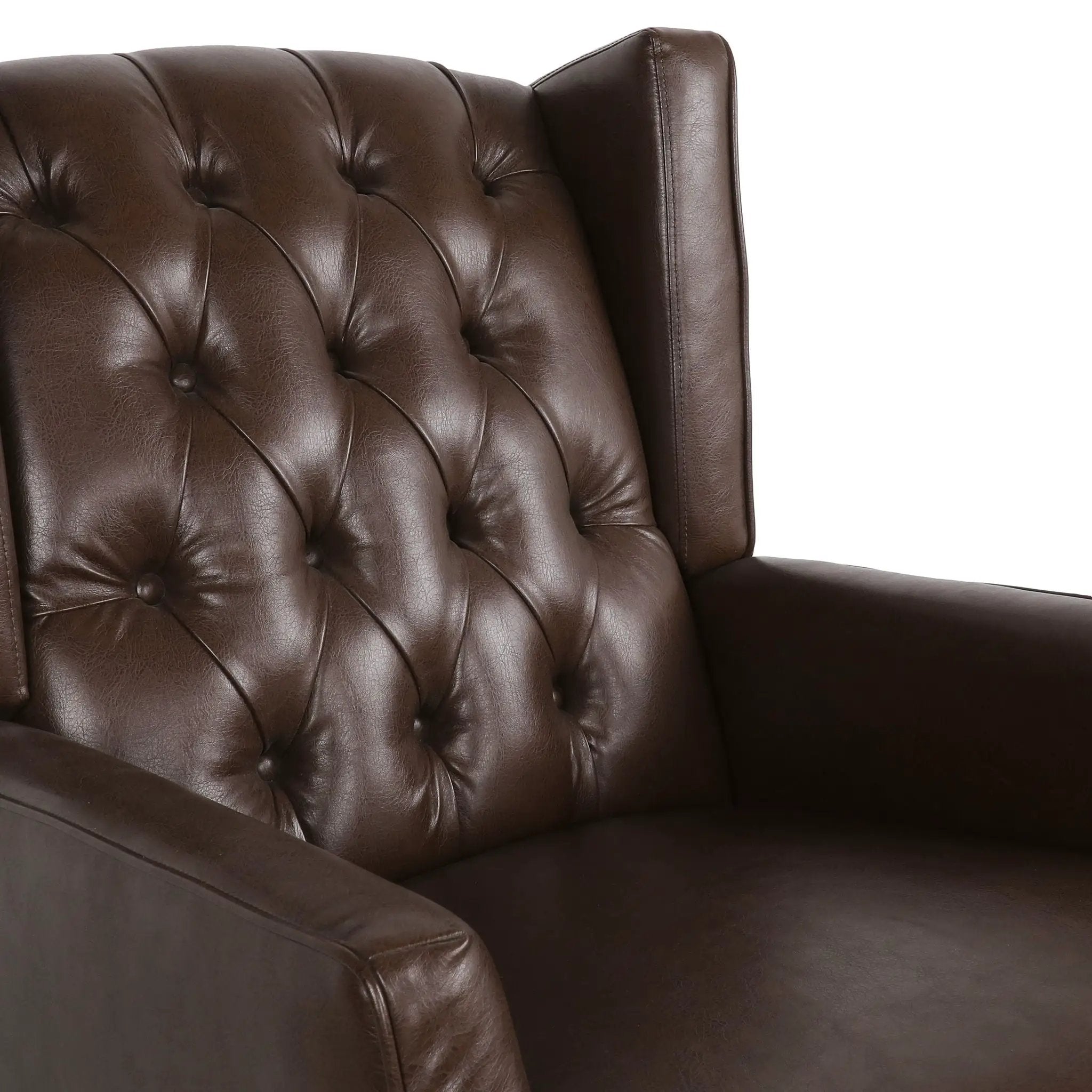 Amedou Contemporary Tufted Wingback Rocking Chair - Dark Brown by HouseOfZazla