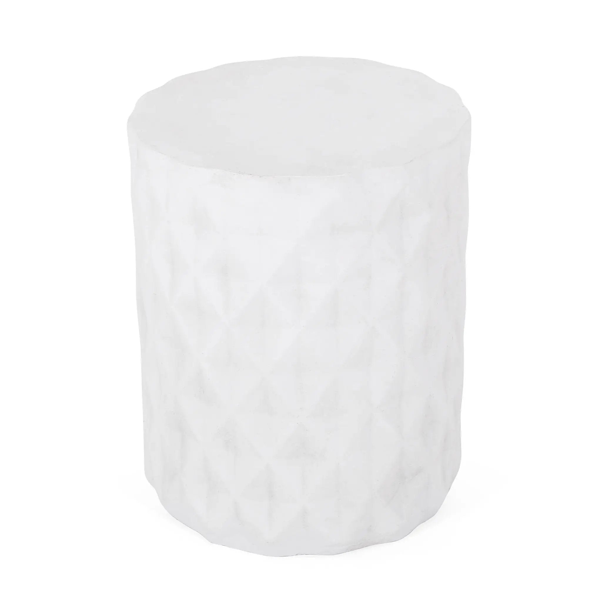 Outdoor Lightweight Concrete Side Table - Antique White by HouseOfZazla