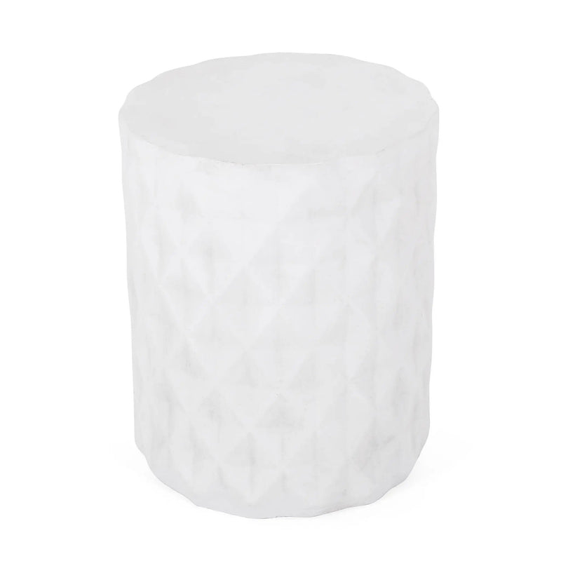 Outdoor Lightweight Concrete Side Table - Antique White by HouseOfZazla
