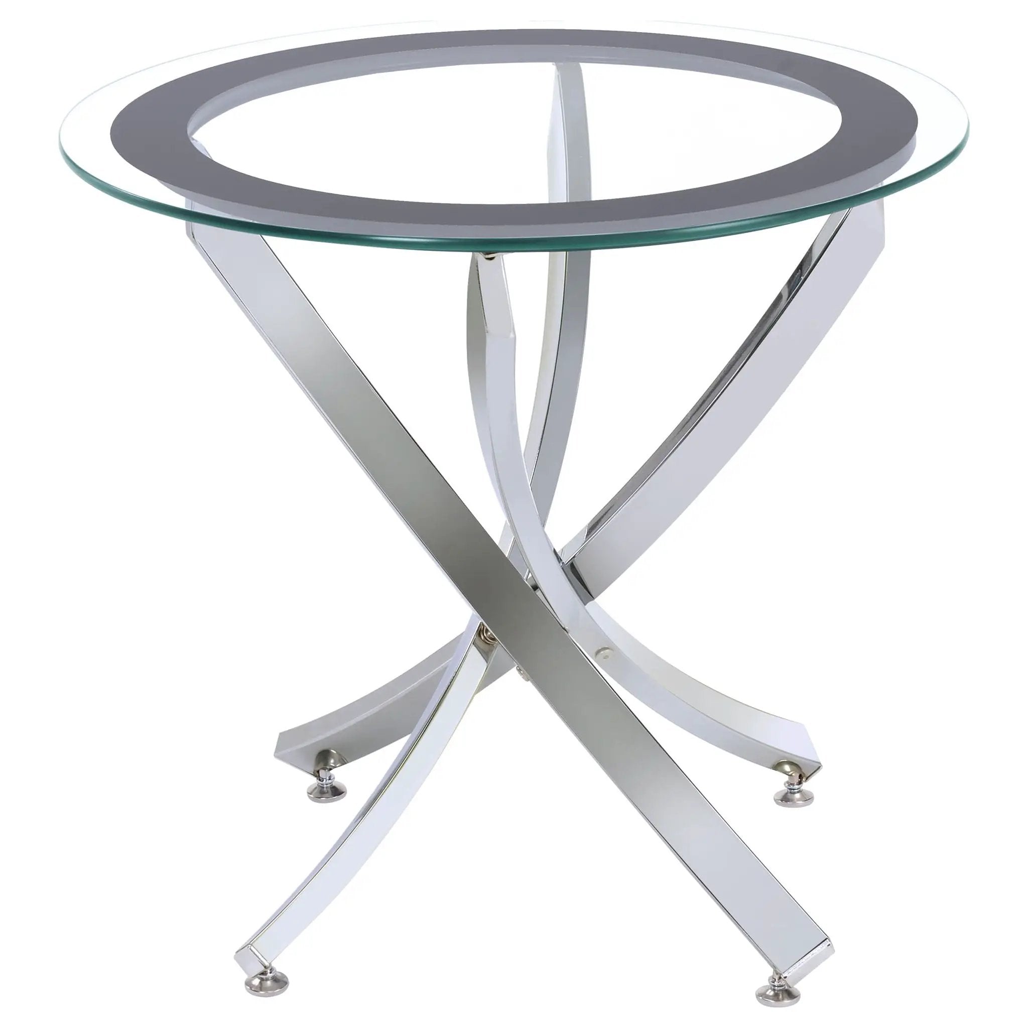 Brooke 3-piece Round Coffee and End Table Set Chrome by Unique Piece Furniture