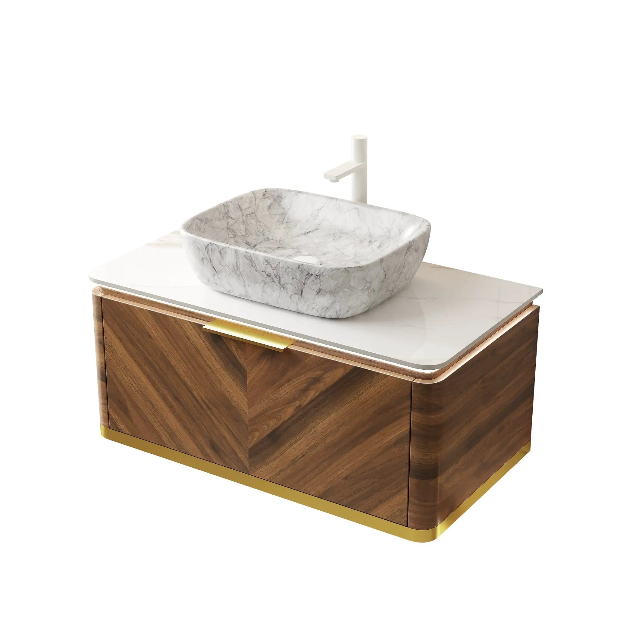 DIPA 36" Wall-Mounted Carrara Bathroom Vanity by HouseOfZazla