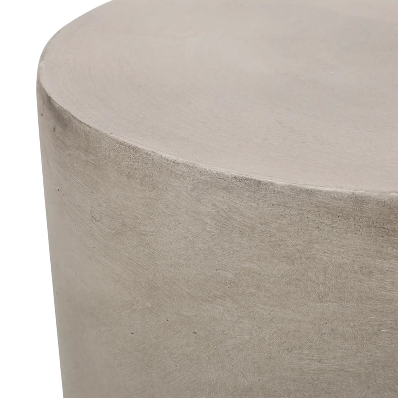 Outdoor Lightweight Concrete Side Table, Light Gray by HouseOfZazla