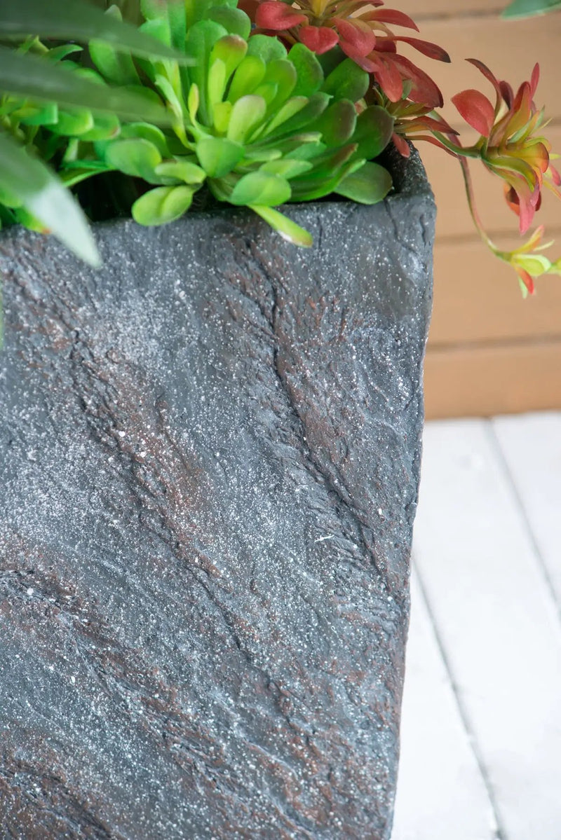 9.4x9.4x18.1" Cement Planter Large by HouseOfZazla