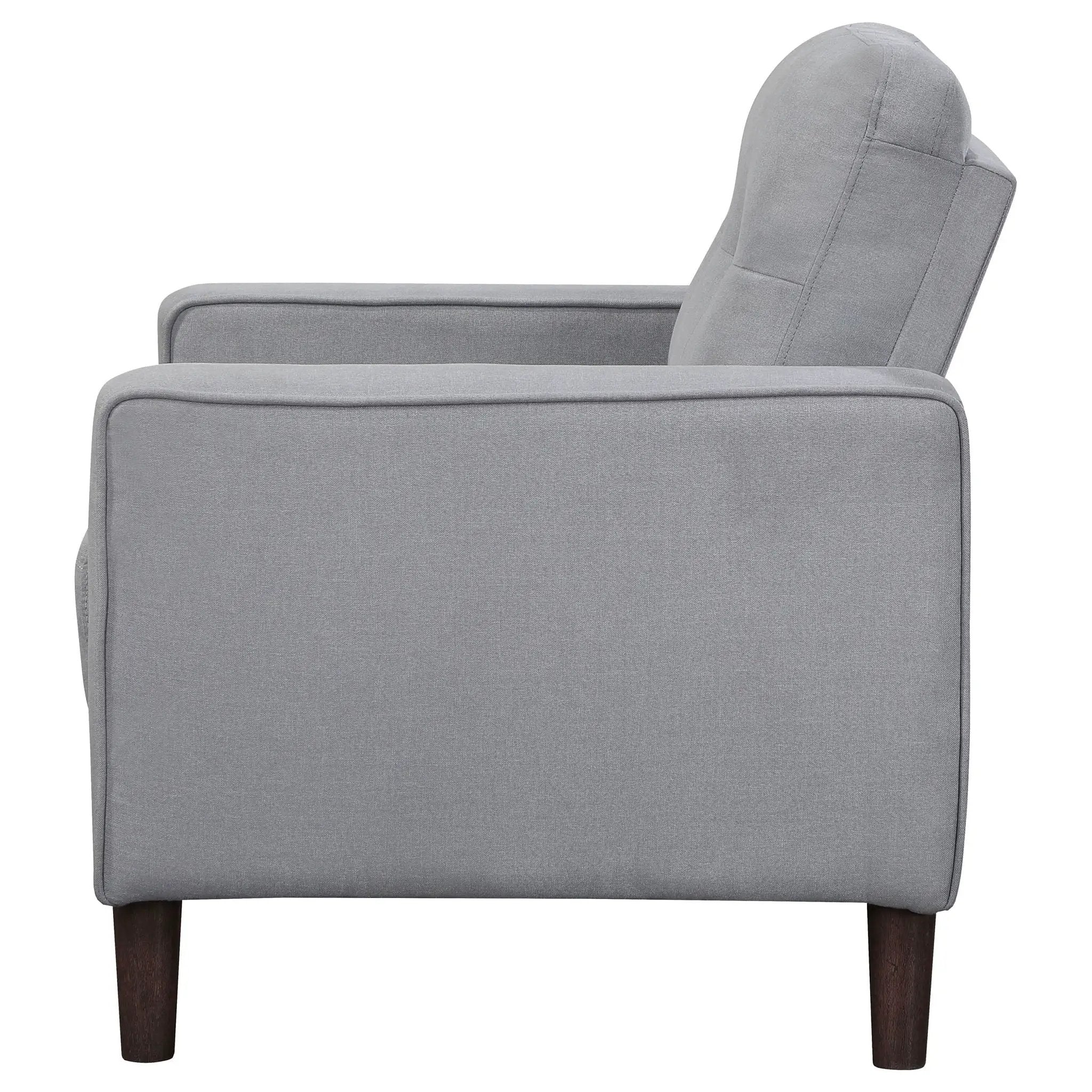 Bowen Upholstered Track Arm Tufted Accent Chair Grey by Unique Piece Furniture