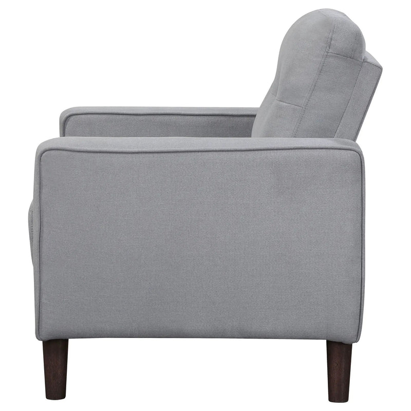Bowen Upholstered Track Arm Tufted Accent Chair Grey by Unique Piece Furniture