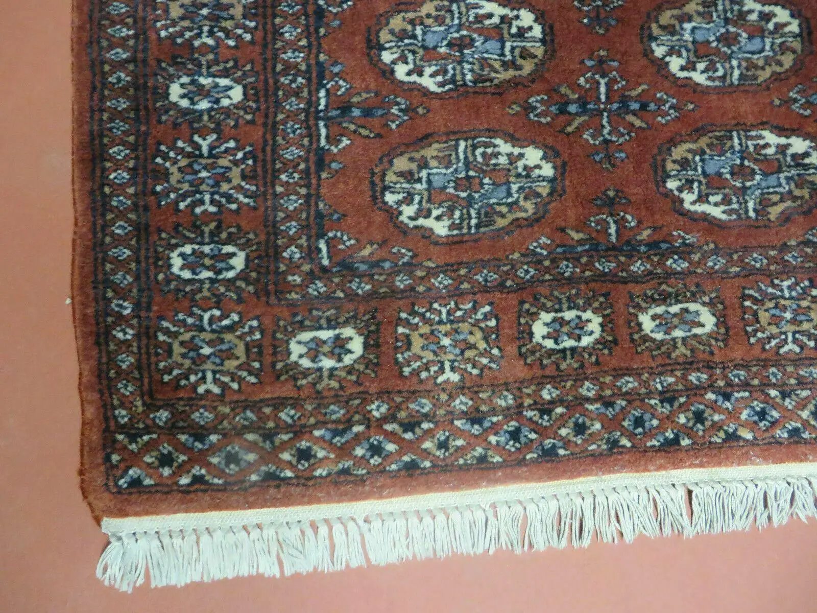 3' X 4' Vintage Handmade Pakistan Turkoman Bokhara Fine Woven Wool Rug by Jewel Rugs