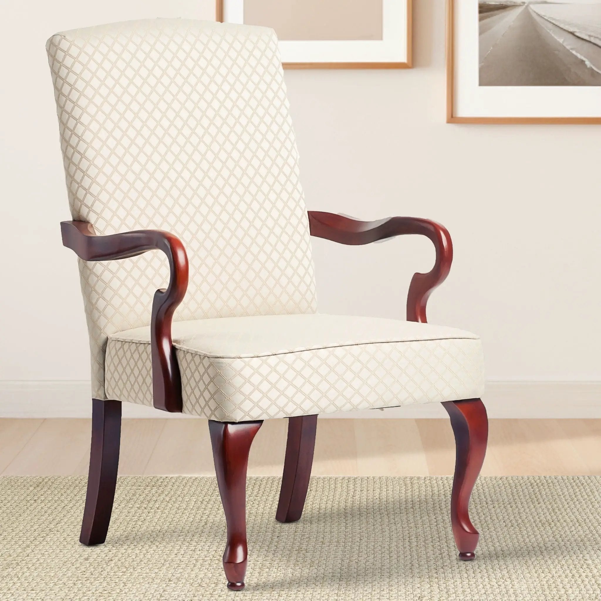 Delaney - Elegant Gooseneck Arm Chair With High Back by HouseOfZazla