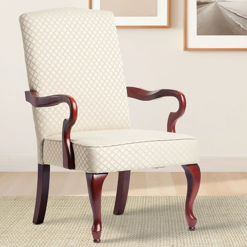 Delaney - Elegant Gooseneck Arm Chair With High Back by HouseOfZazla