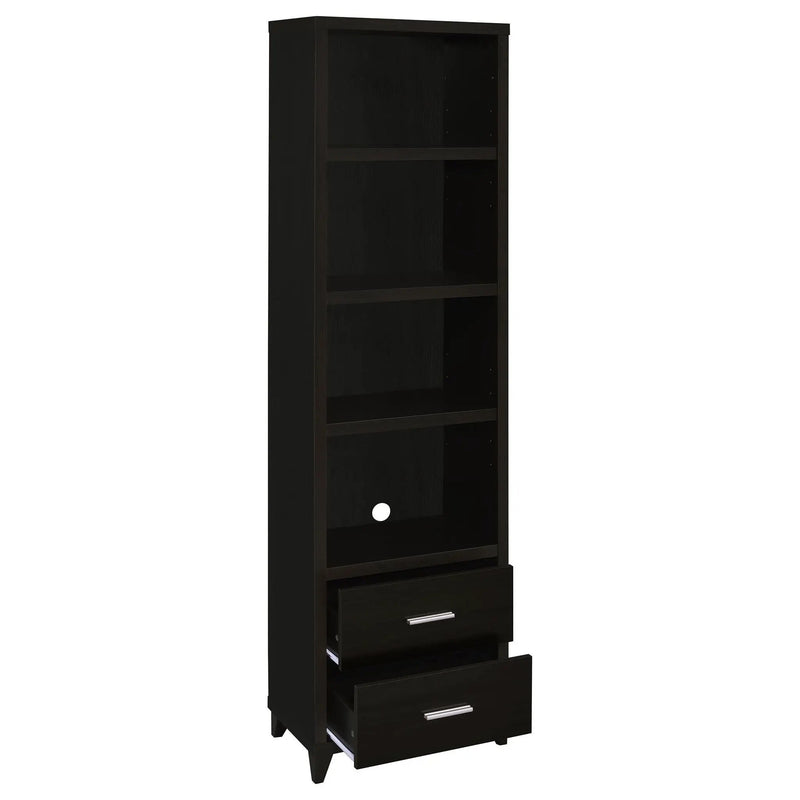 Lewes 4-shelf Engineered Wood Media Tower Cappuccino by Unique Piece Furniture