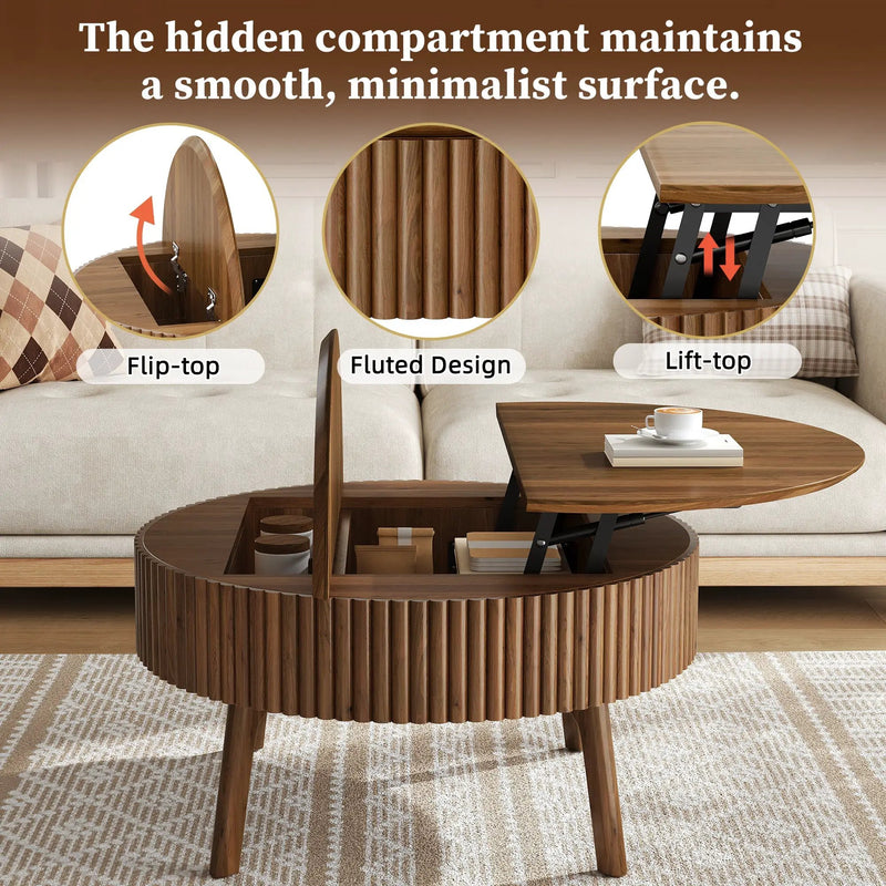Modern Round Lift-Top Coffee Table by HouseOfZazla