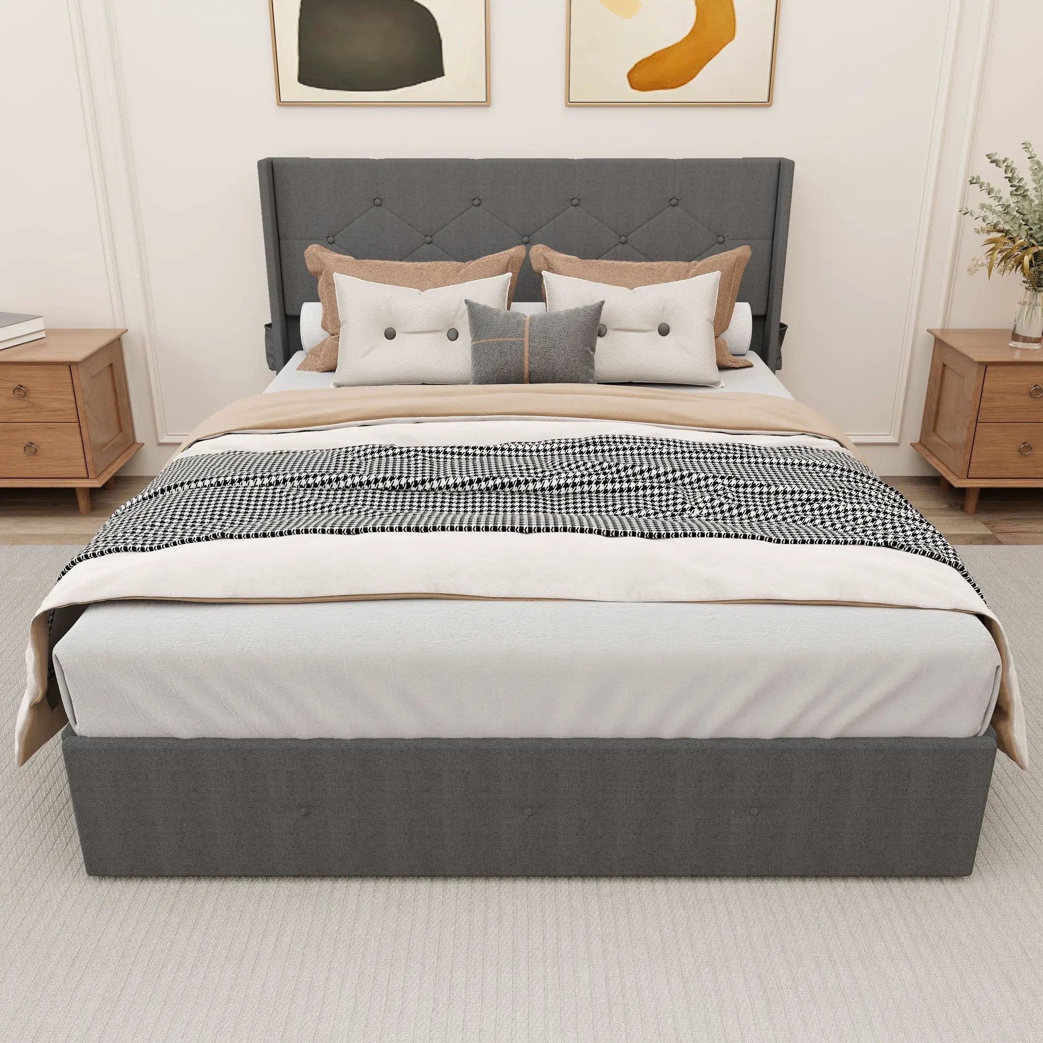 Bed With Gas Lift Storage, USB Ports by HouseOfZazla