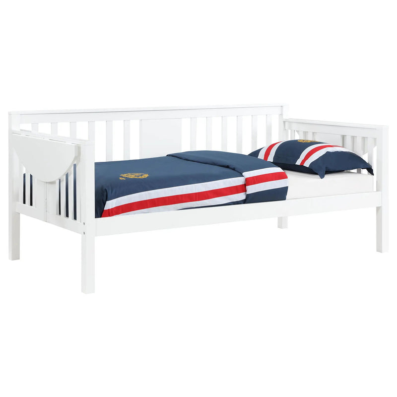 Bethany Wood Twin Daybed with Drop-down Tables White by Unique Piece Furniture