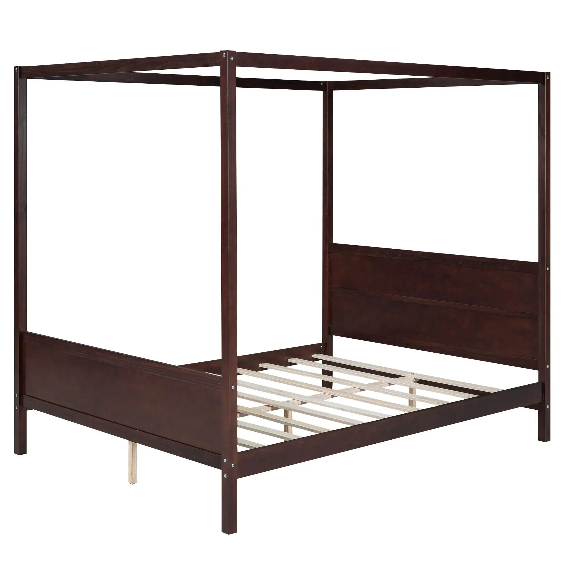 Canopy Platform Bed With Headboard And Footboard, Slat Support Leg by Unique Piece Furniture