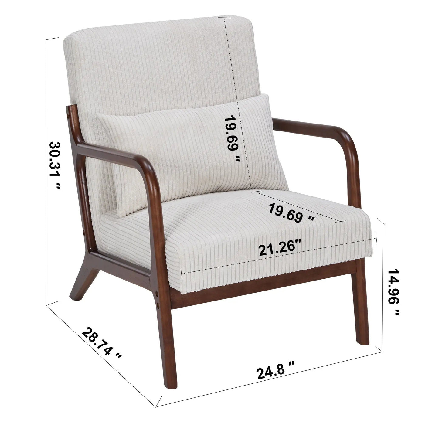 Accent Chair With Pillow And Wood Frame by Unique Piece Furniture