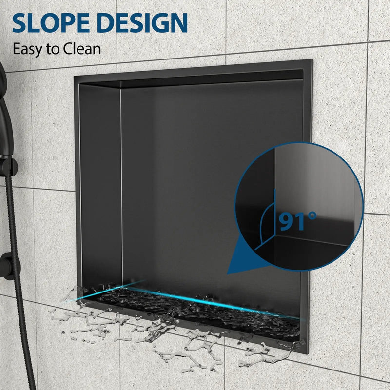 Stainless Steel Shower Niche With Seamless Design For Bathroom Storage by HouseOfZazla