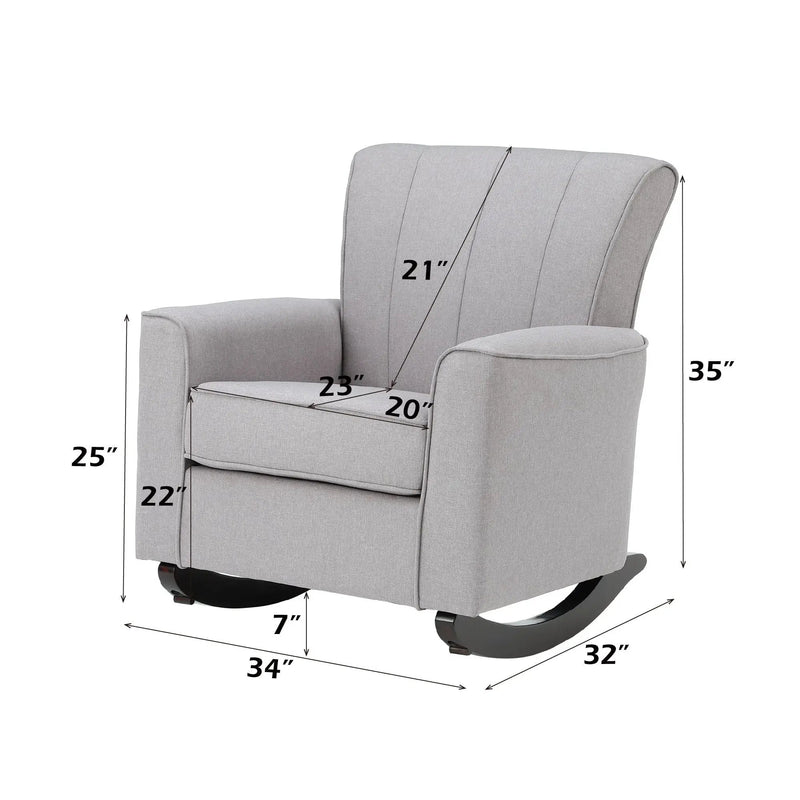 Denzell - Rocking Chair - Light Gray by HouseOfZazla