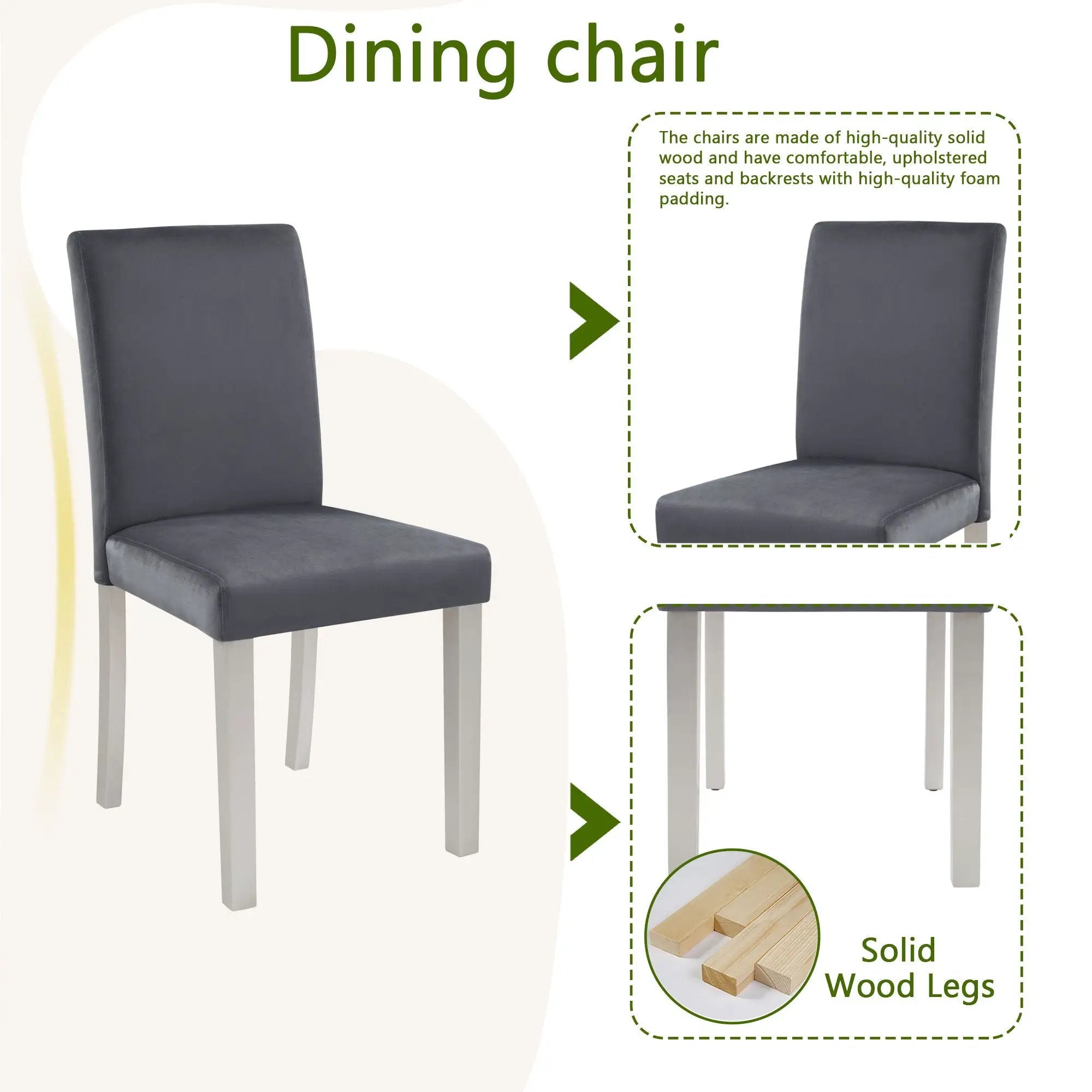 Dining Table Set, Table With A Rectangular Table And Upholstered Chairs