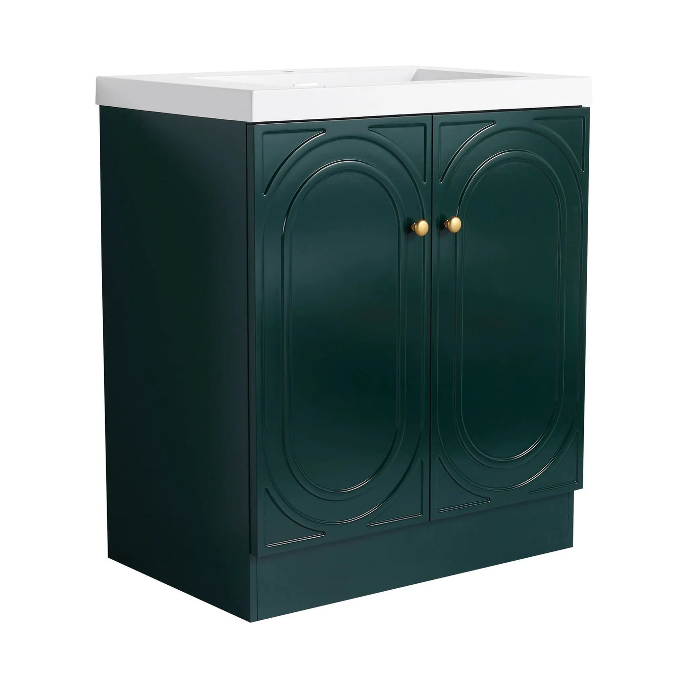 Contemporary Freestanding Bathroom Vanity With Resin Sink & Soft-Close Cabinet Doors by Unique Piece Furniture