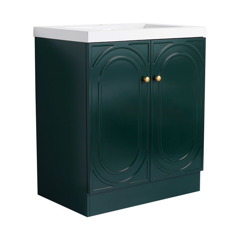 Contemporary Freestanding Bathroom Vanity With Resin Sink & Soft-Close Cabinet Doors by HouseOfZazla