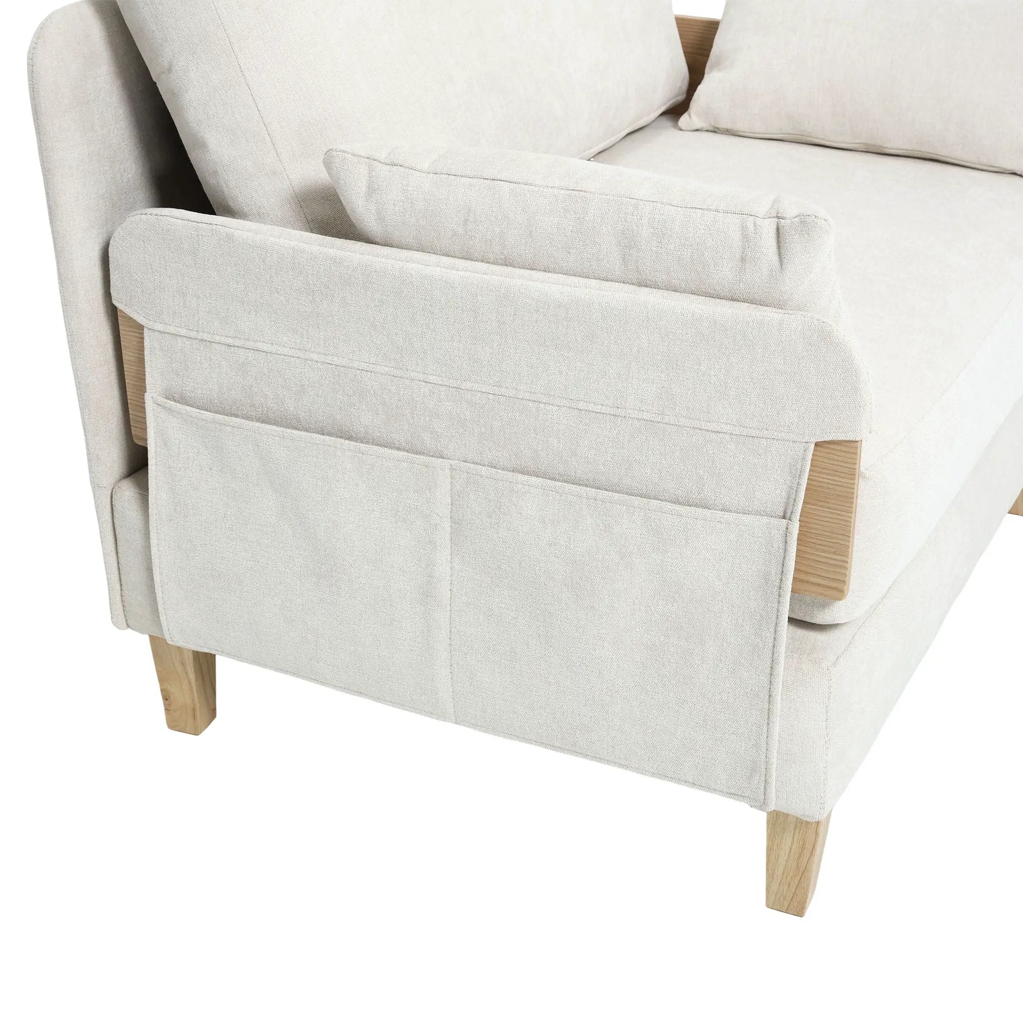 Mid Century Modern Foldable Sofa Bed, 3 In 1 Convertible Sleeper With 3 Pillows