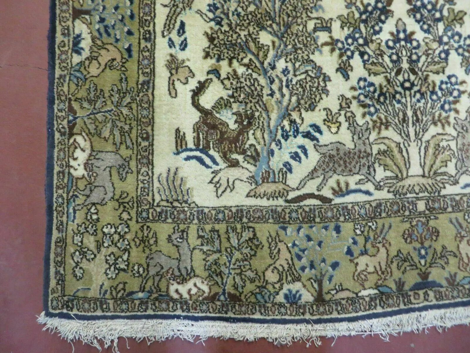 4' X 6 Handmade India Oriental Fine Pictorial Tree Of Life Wool Silk Rug Wow by Jewel Rugs