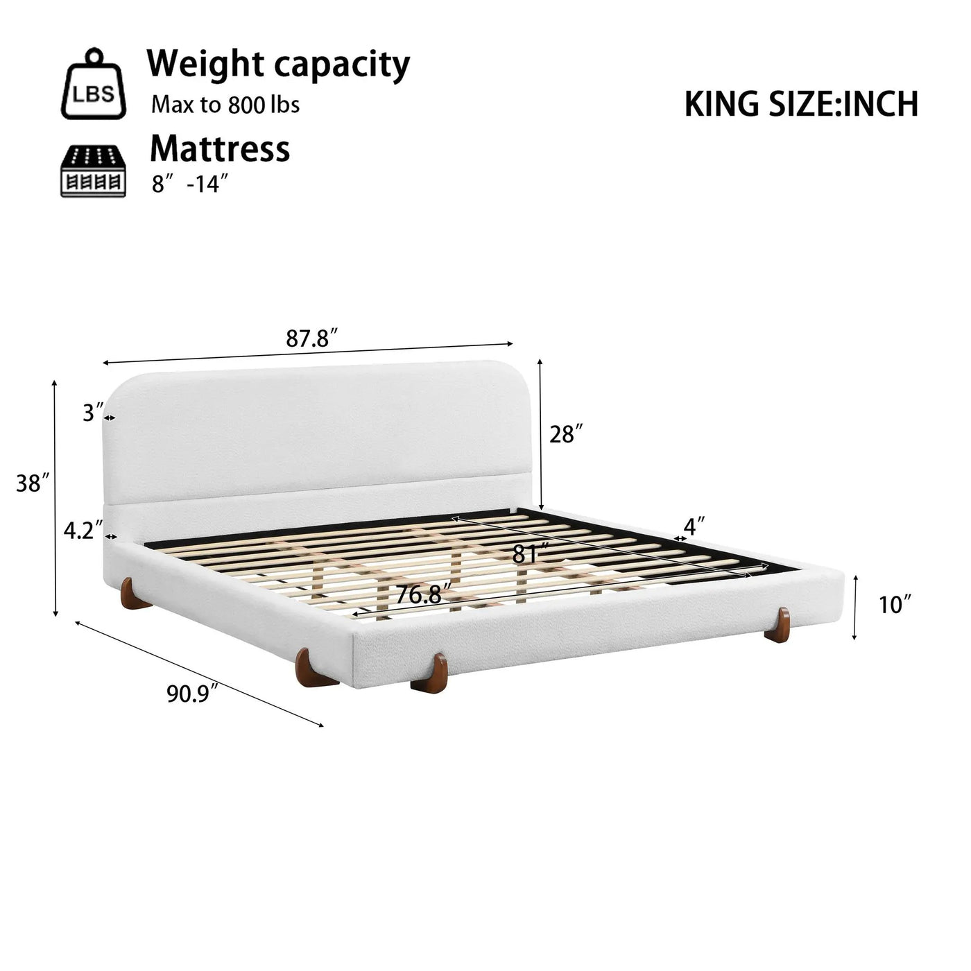 Elegant Upholstered Bed Frame by HouseOfZazla