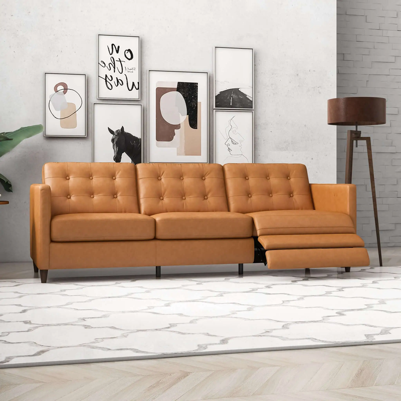 Christopher Tan Leather Electric Inclining Sofa by HouseOfZazla