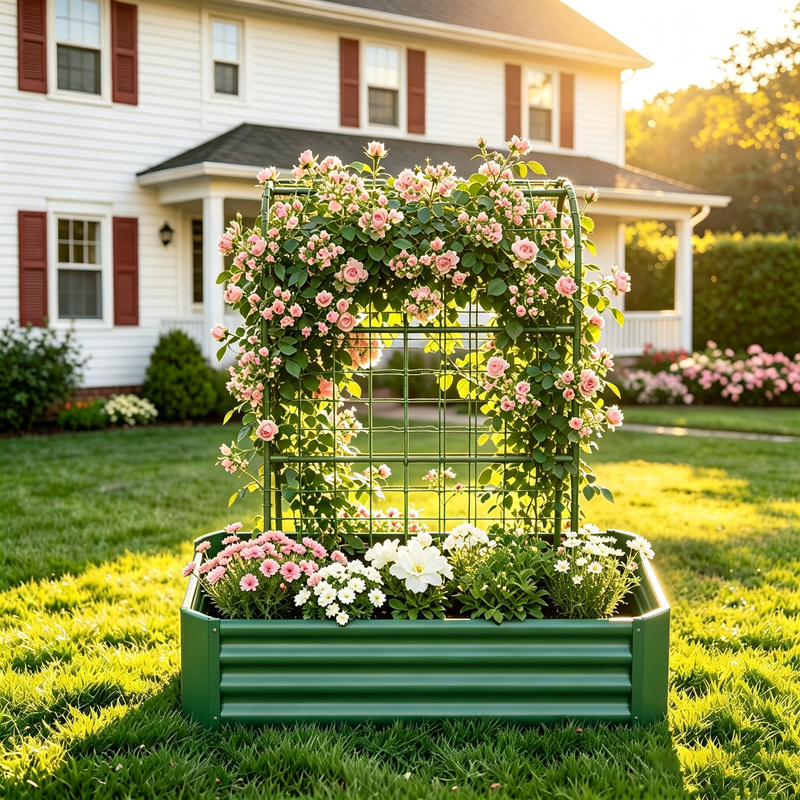 2-in-1 Raised Garden Bed with Trellis - 59" Tall Arch Planter by HouseOfZazla