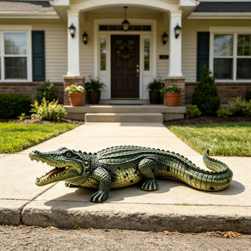 23" Simulated Crocodile Garden Statue by HouseOfZazla