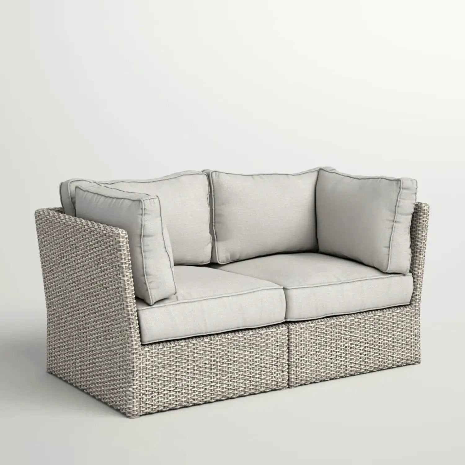 Modern Patio Wicker Loveseat With Cushions by Unique Piece Furniture