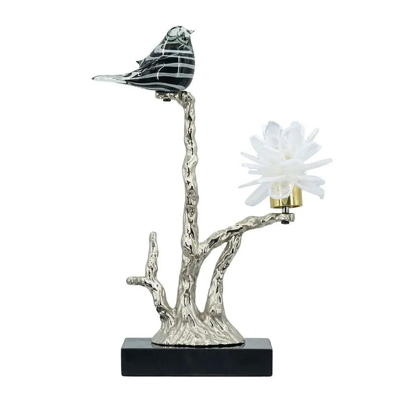 Aluminum Candle Holder With Marble Stand by Unique Piece Furniture