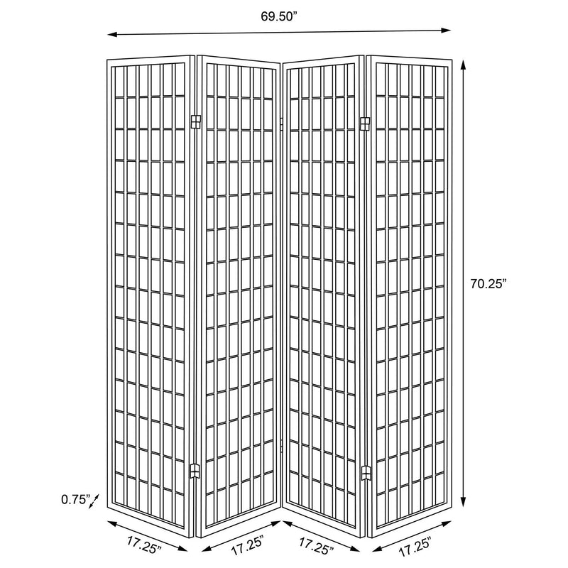 Roberto 4-Panel Room Divider Folding Shoji Screen White by Unique Piece Furniture