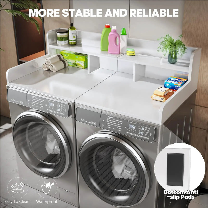 Washer Dryer Countertop with Non-Slip Pads - White by HouseOfZazla