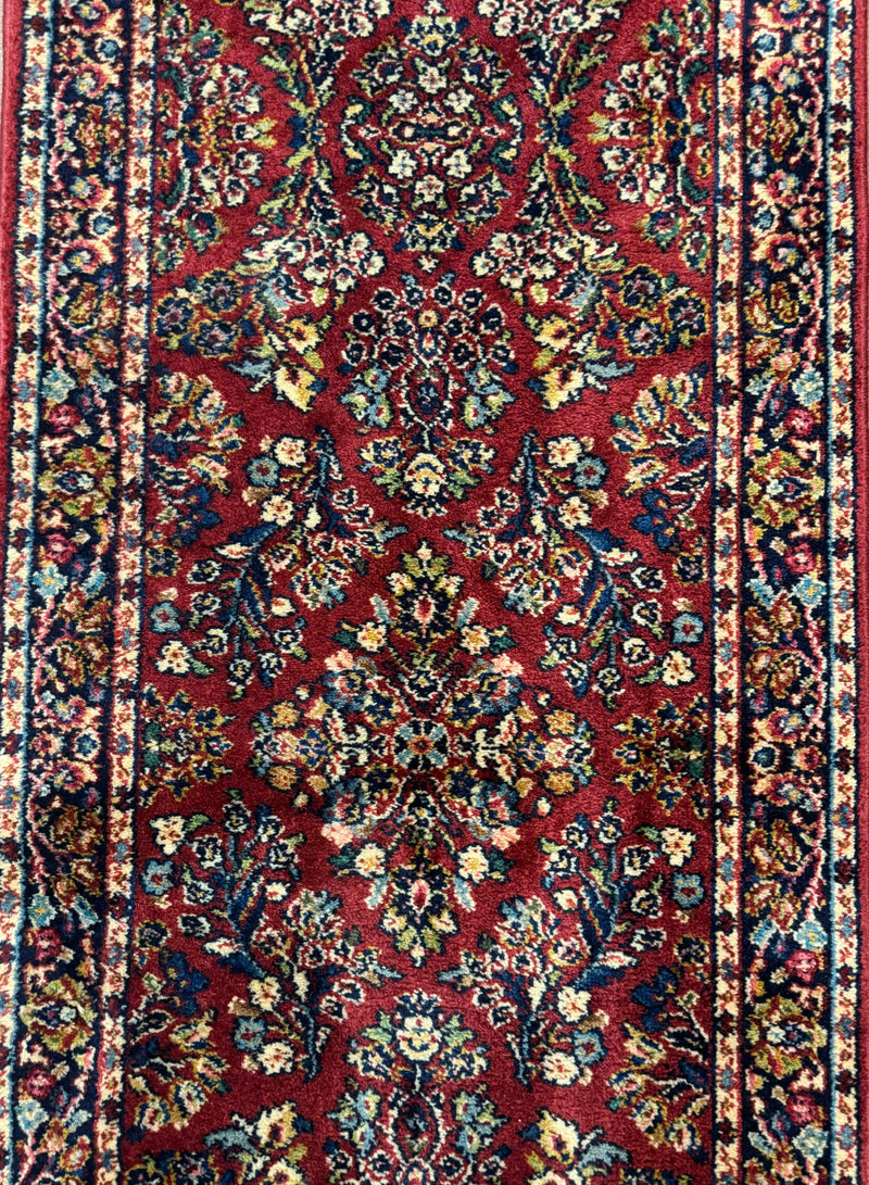 Karastan Runner Rug 2.6 x 8.6, Red Sarouk #785, Original 700 Series, Wool, Rare by Jewel Rugs