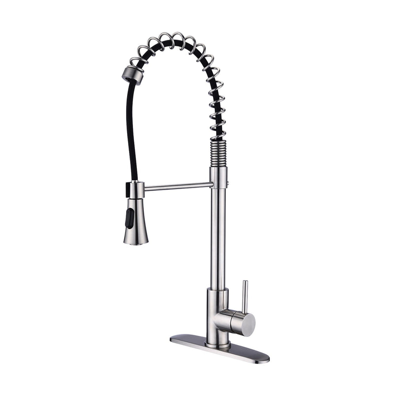Modern Single Handle Spring High Arc Kitchen Faucet With Water Filter System by HouseOfZazla