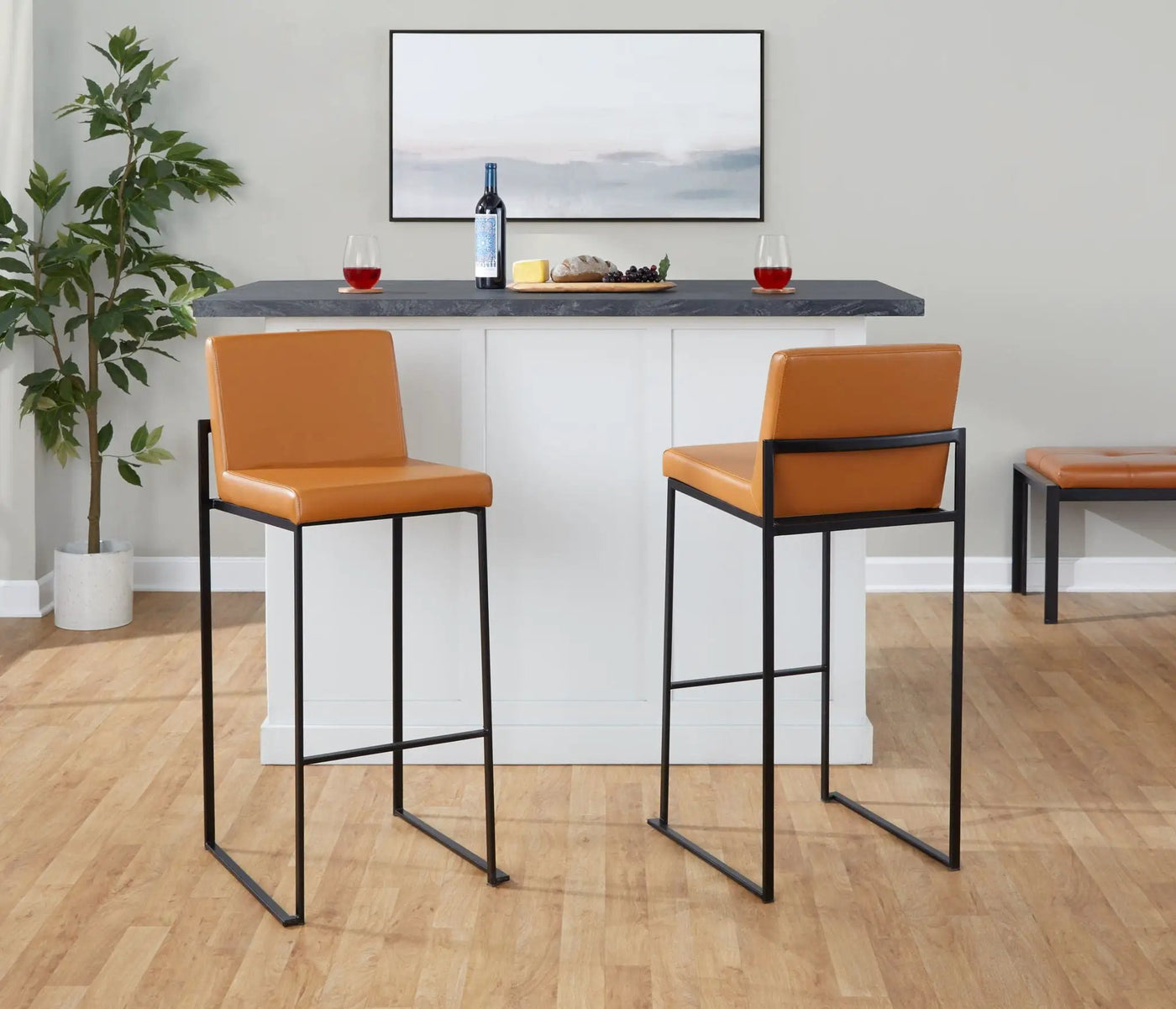 Fuji - Contemporary High Back Barstool Elegant Design by HouseOfZazla