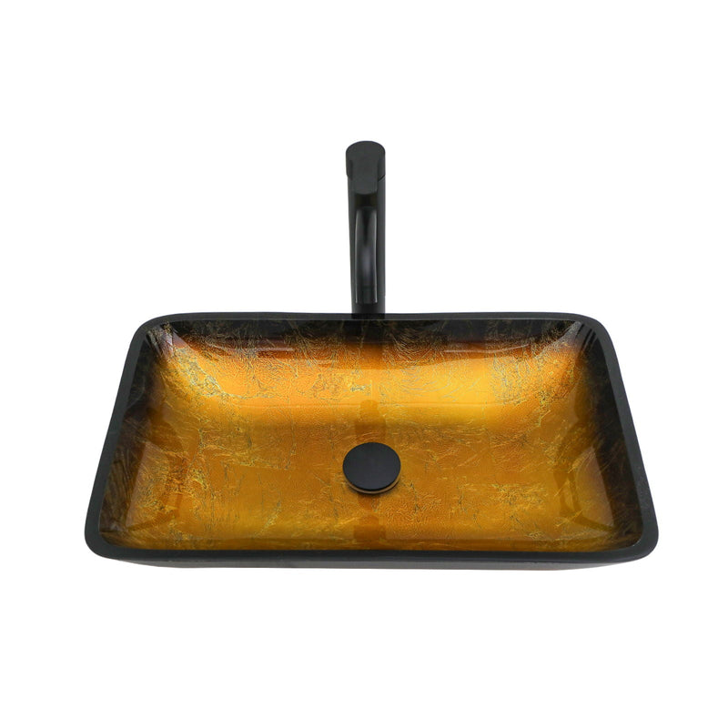 Gradient Tempered Glass Vessel Sink With Pop-Up Drain by HouseOfZazla
