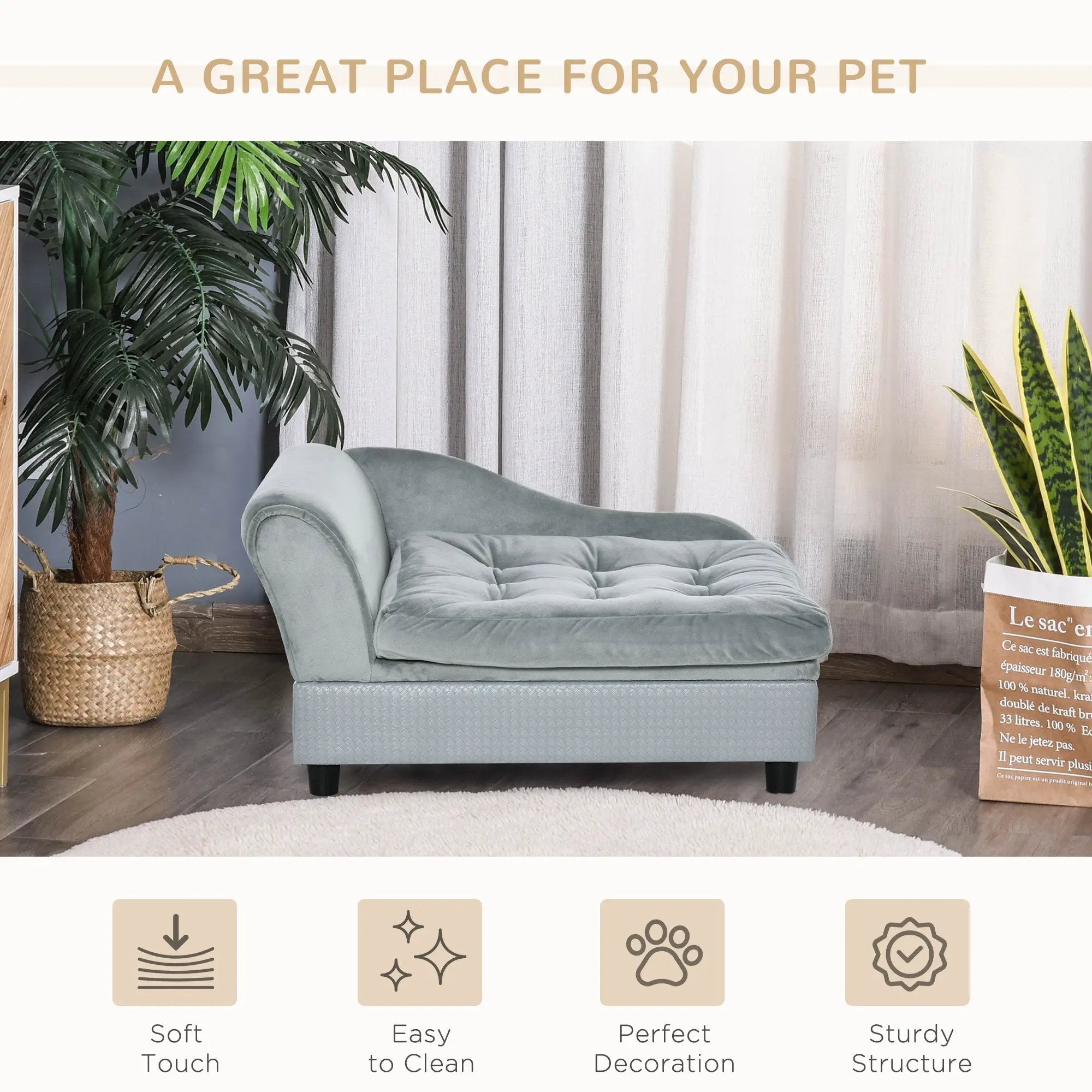 PawHut Luxury Fancy Dog Bed for Small Dogs with Hidden Storage by HouseOfZazla