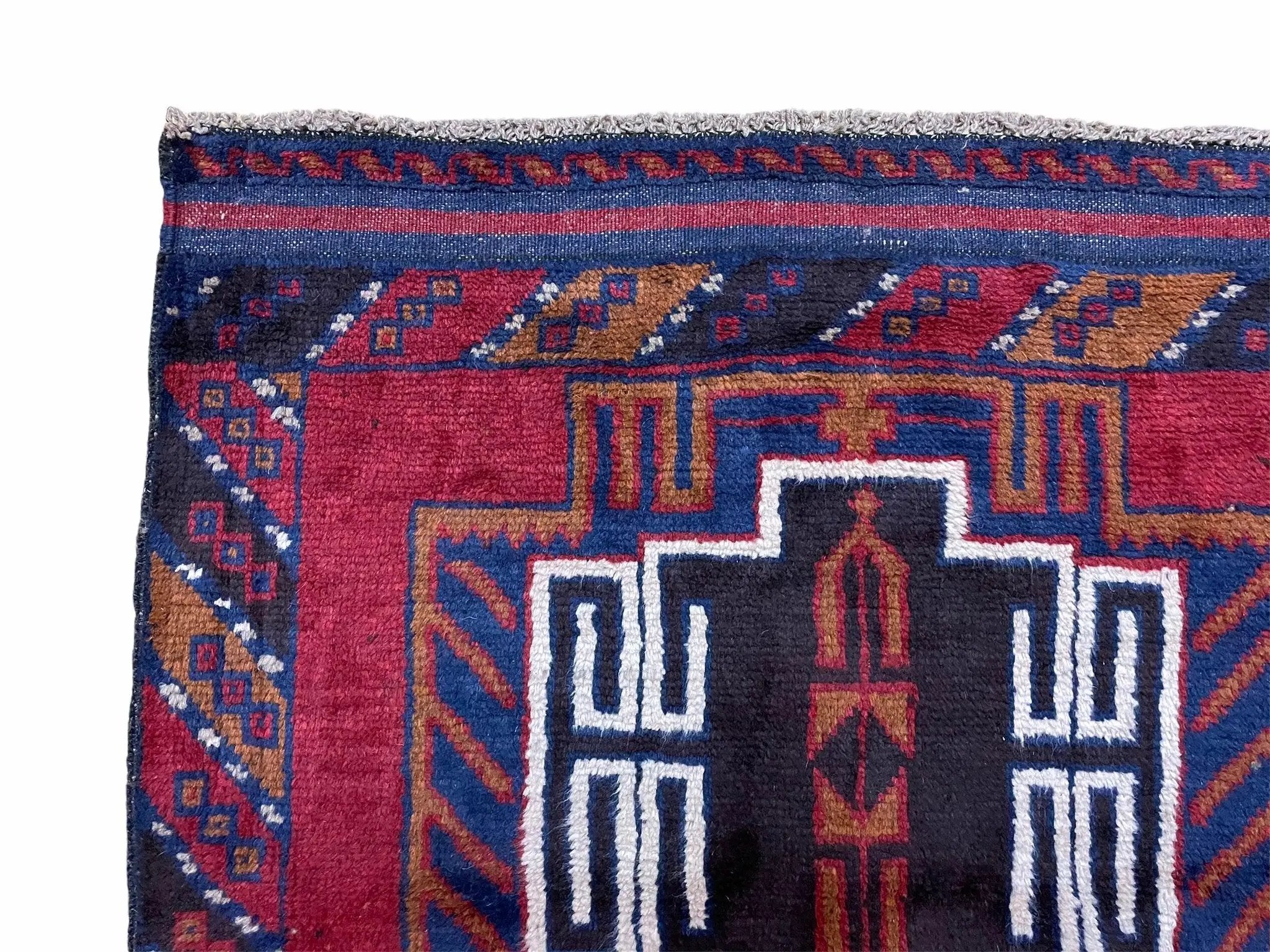 3 X 5 Vintage Handmade Tribal Wool Rug Balouchi Rug Afghan Rug Red Beige Nice by Jewel Rugs