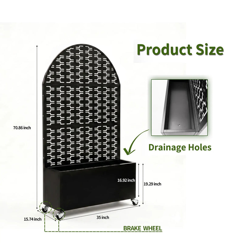 Arched Decorative Privacy Screen with Planter Box by HouseOfZazla