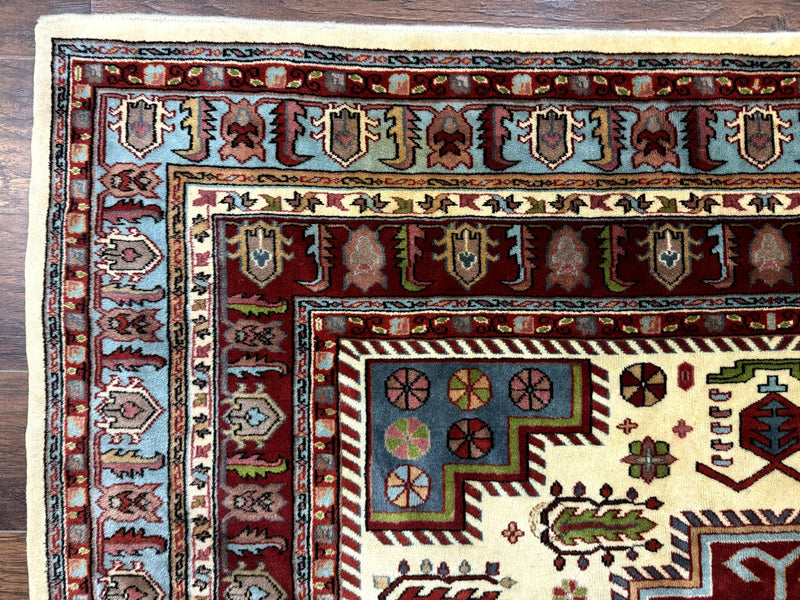 Turkish Kazak Rug 6x9, Geometric Medallions by Jewel Rugs