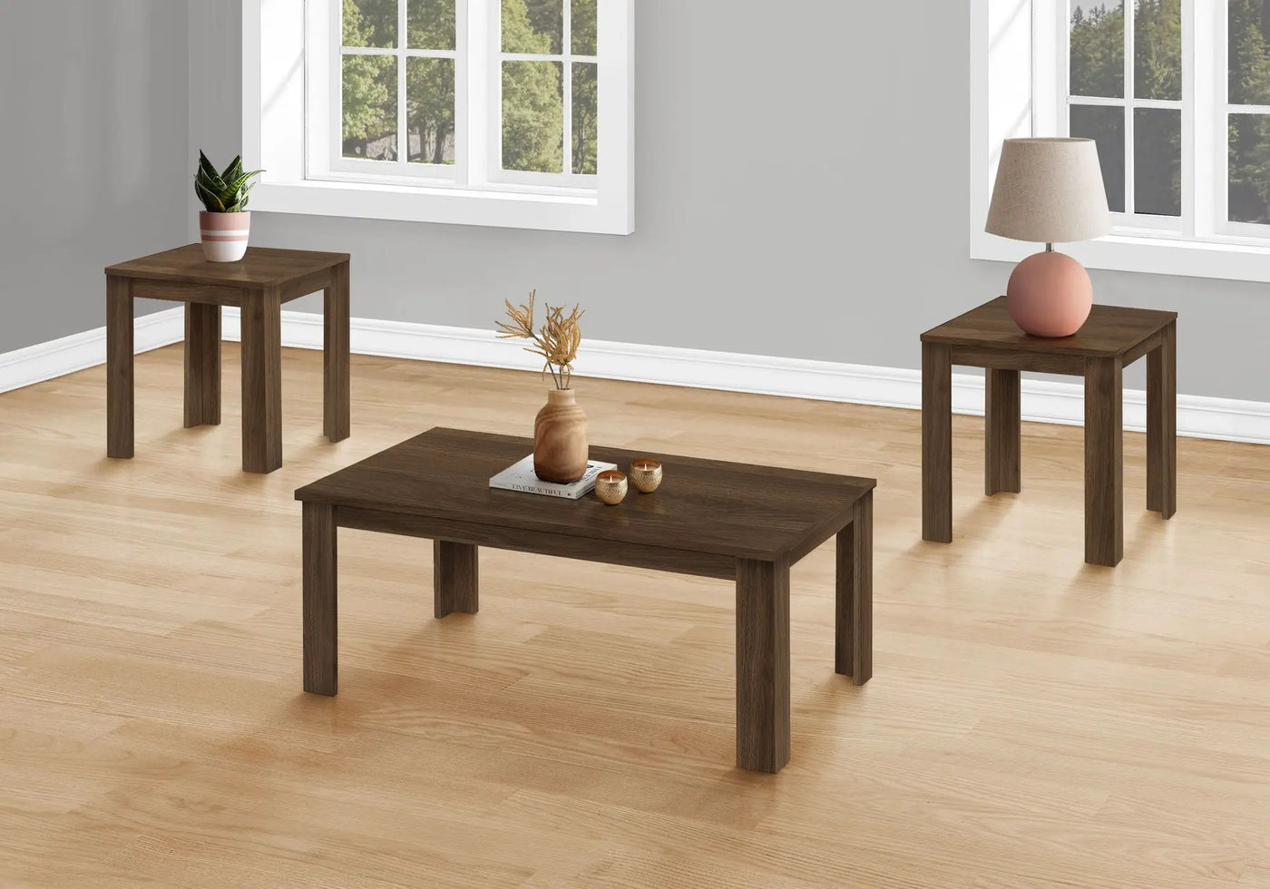 Table Set, Coffee, End, Side, Accent For Living Room Transitional (Set of 3) by Unique Piece Furniture