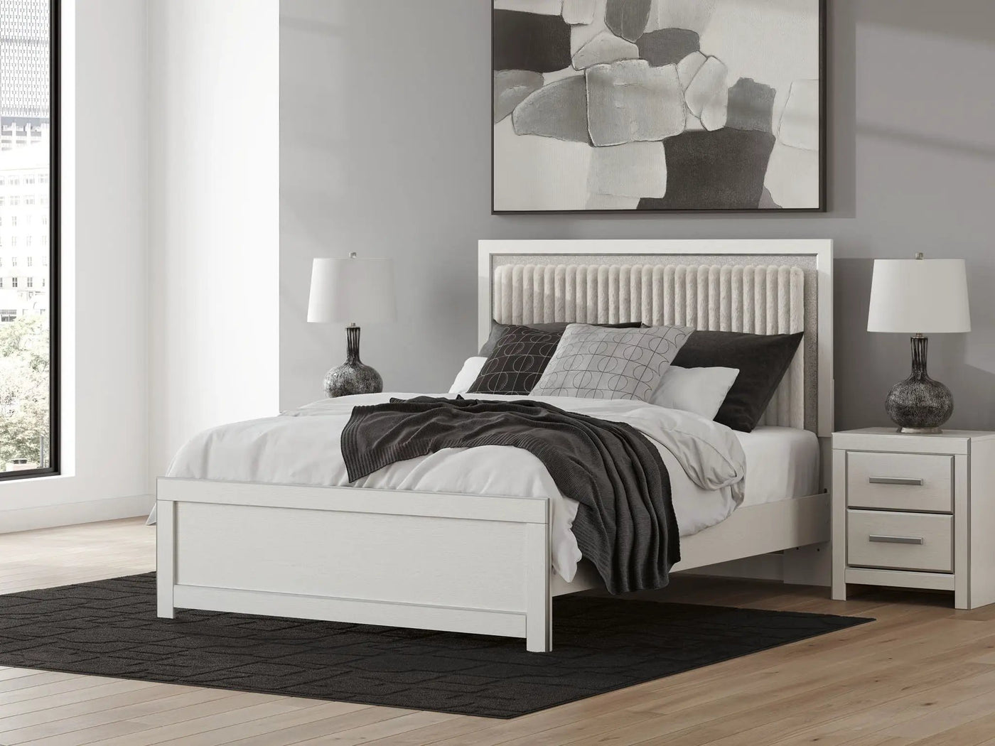 Zuraleus - Upholstered Panel Platform Bed With Roll Slats by Unique Piece Furniture