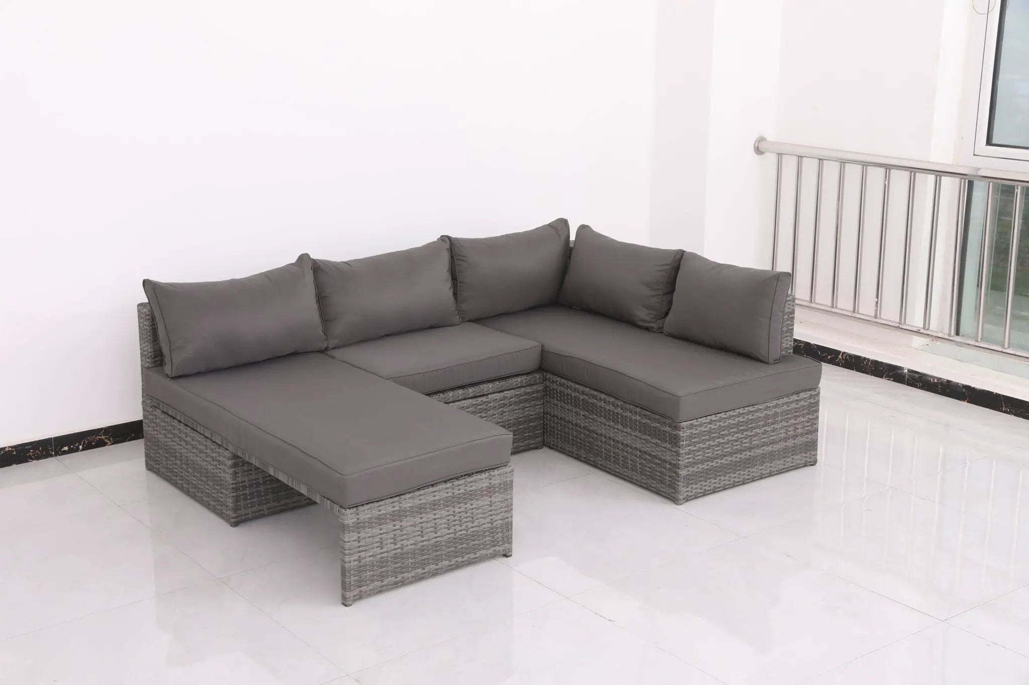 Patio Sofa With Cushions - Gray by Unique Piece Furniture