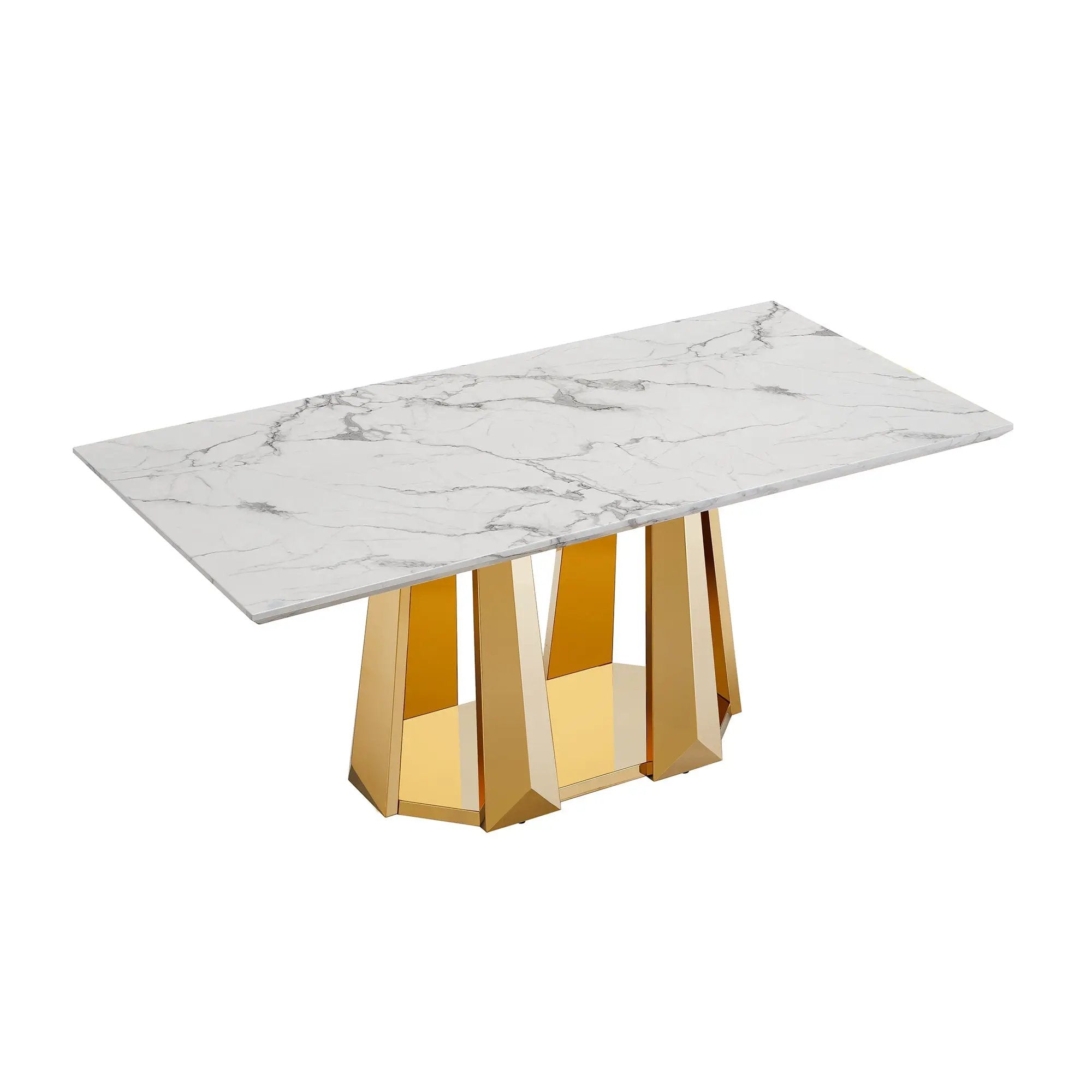 70'' Faux Marble Dining Table for 6 People by HouseOfZazla