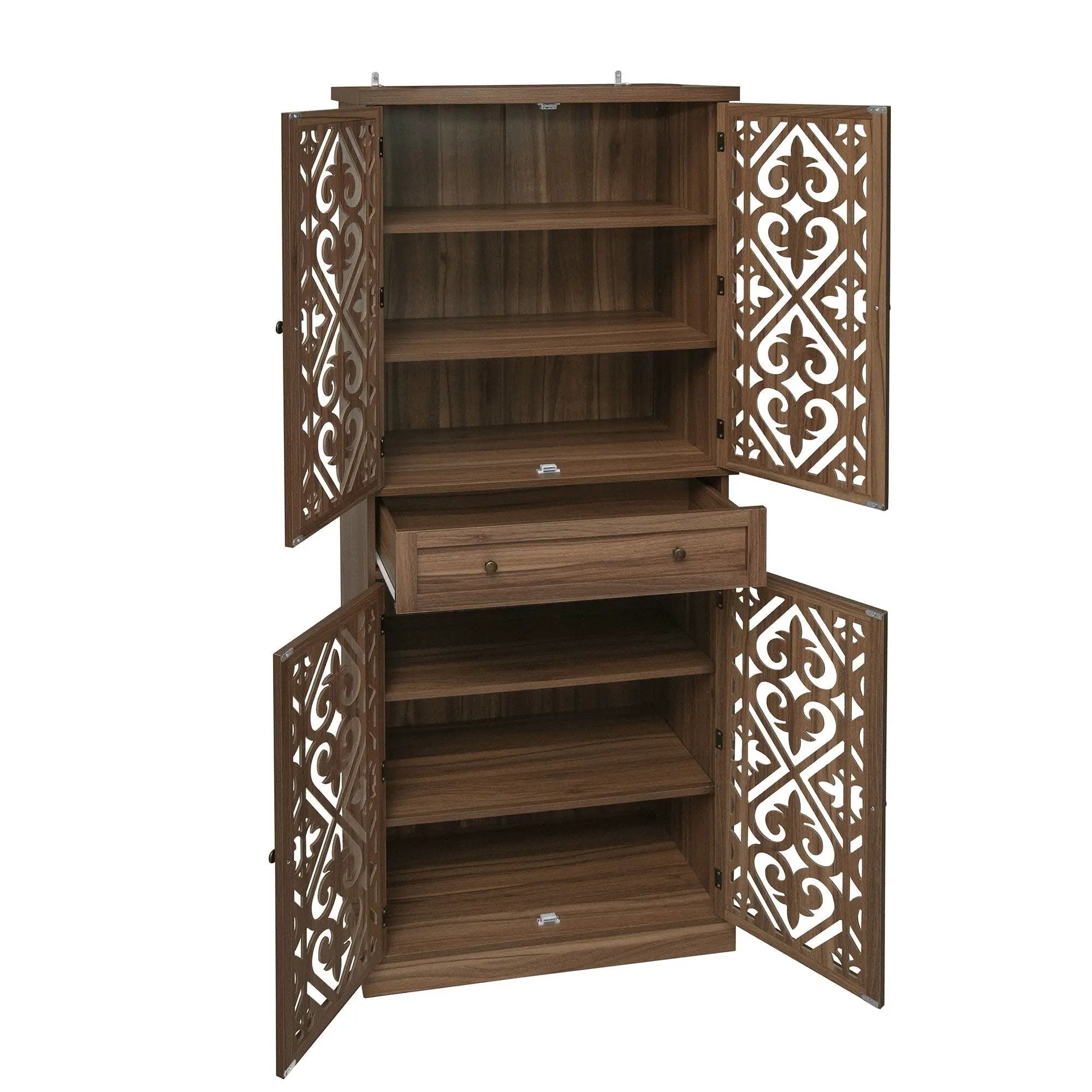 4 Door Cabinet With 1 Drawer, With 4 Adjustable Inner Shelves, Storage Cabinet by HouseOfZazla