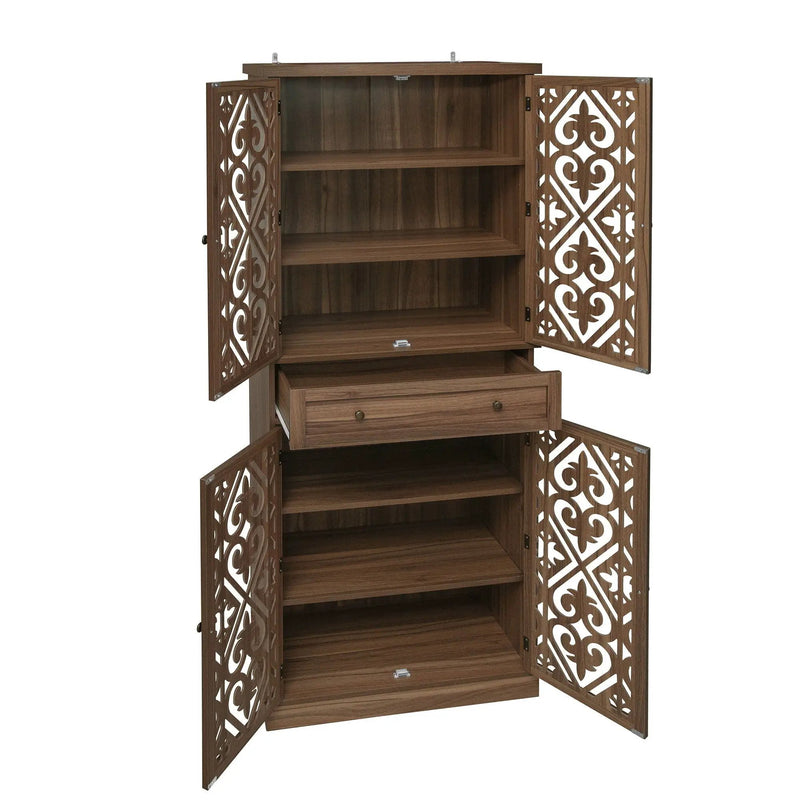 4 Door Cabinet With 1 Drawer, With 4 Adjustable Inner Shelves, Storage Cabinet by HouseOfZazla