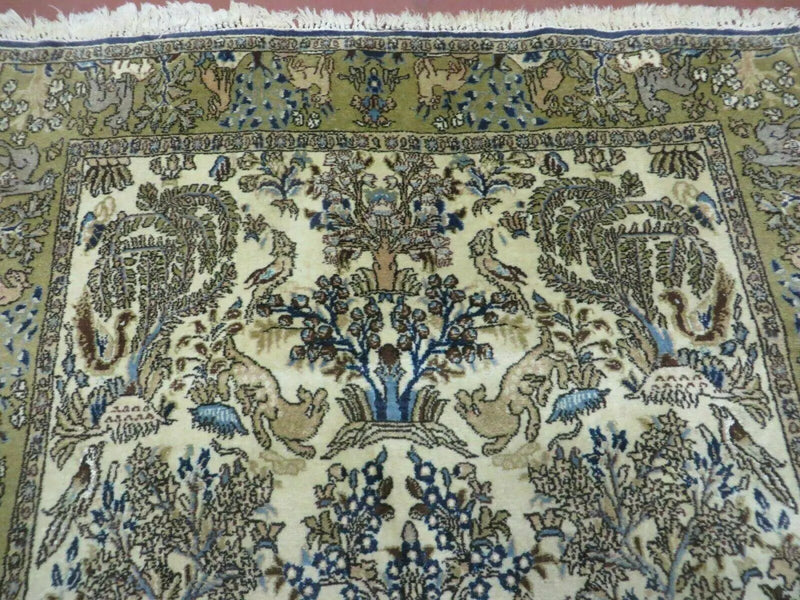 4' X 6 Handmade India Oriental Fine Pictorial Tree Of Life Wool Silk Rug Wow by Jewel Rugs
